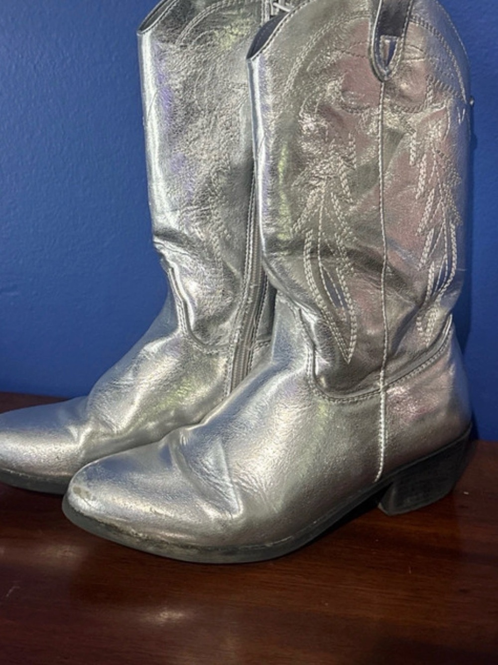 Silver Western Cowboy Boots for kids